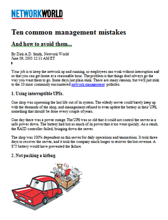 Ten Common Management Mistakes Article